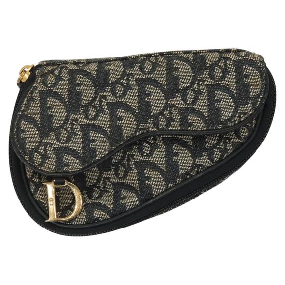 Dior Saddle Navy Canvas clutch - Picture 1 of 10
